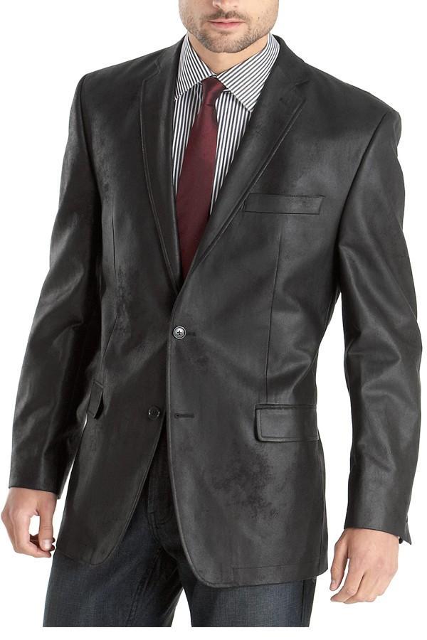 Super Anderson Men Faux Leather Blazers