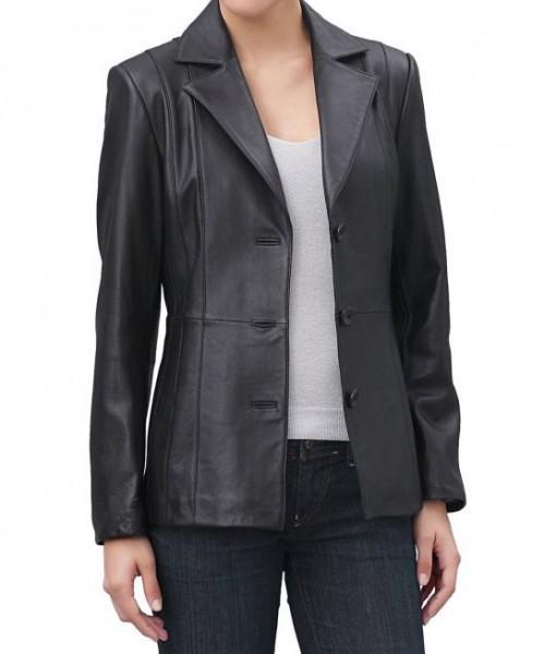 Super Clocxy Women Faux Leather Blazers