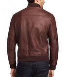 Men Bomber Real Leather Jackets: Dark Brown - The Jacket Planet