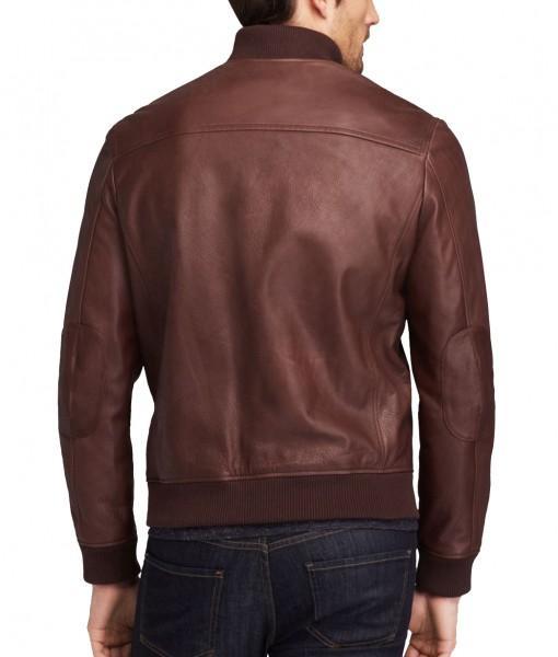 Men Bomber Real Leather Jackets: Dark Brown - The Jacket Planet