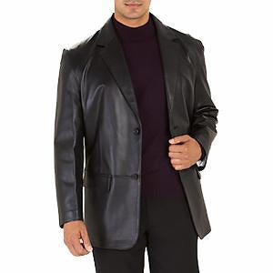 Super Johnny Men Faux Leather Blazers
