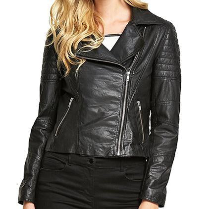 Super Minsy Women Biker Real Leather Jackets