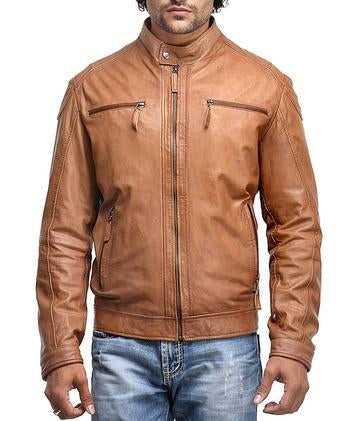 Super Rohnny Men Biker Real Leather Jackets