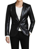 Faux Super Slimsilky Men Leather Blazers - The Jacket Planet