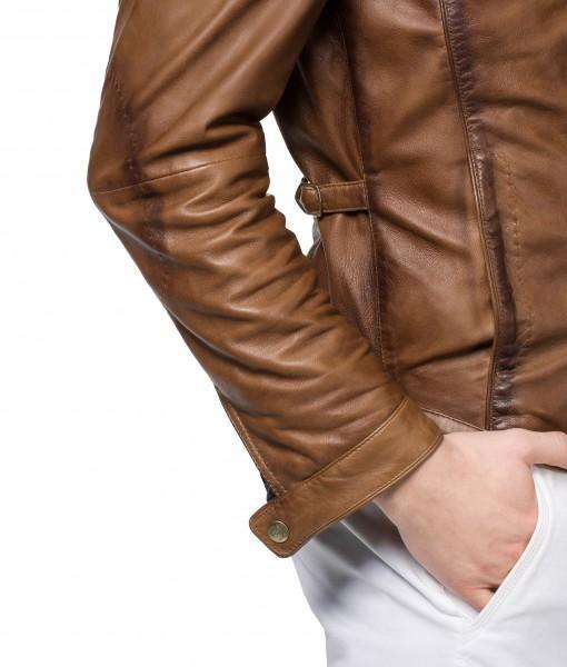 Men Biker Leather Jackets: Tan Brown - The Jacket Planet