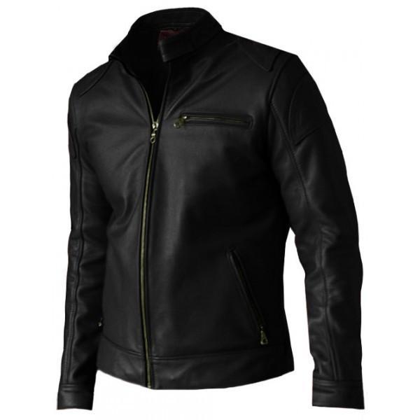 Premium Quality Men's Black Real Leather Biker Jacket
