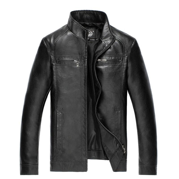 Faux High Quality New Style Brand Luxury Fashion Men's Leather Jacket
