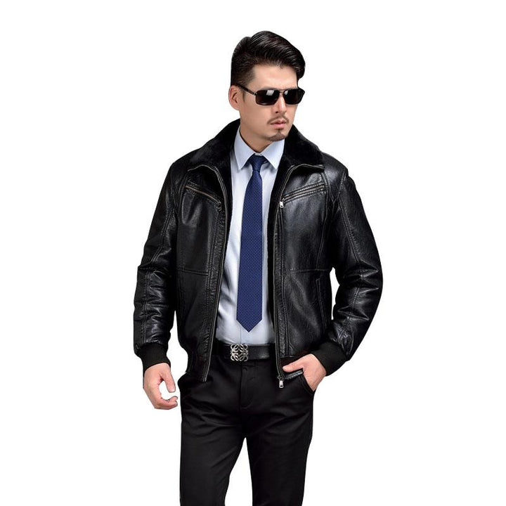 AIBIANOCEL Mens Winter Real Leather Jacket - The Jacket Planet