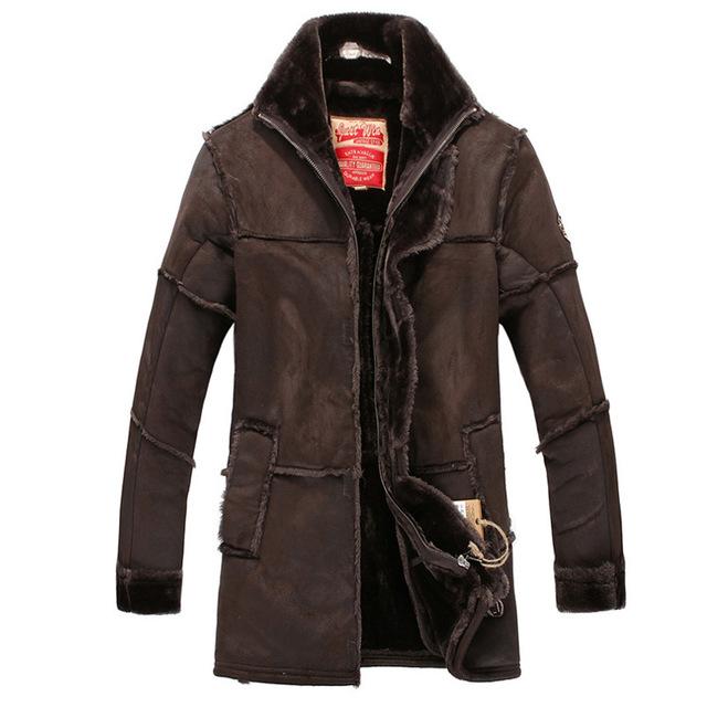 Faux Fur Coat Spliced Suede Leather Jacket - The Jacket Planet