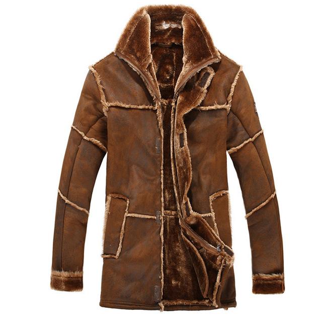Faux Fur Coat Spliced Suede Leather Jacket - The Jacket Planet