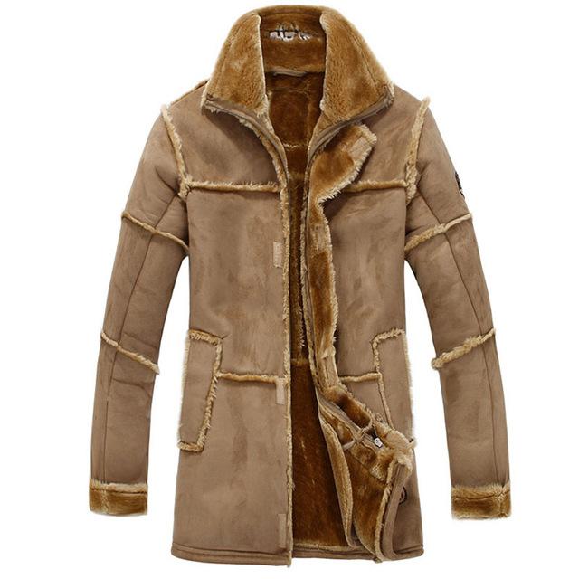 Faux Fur Coat Spliced Suede Leather Jacket - The Jacket Planet