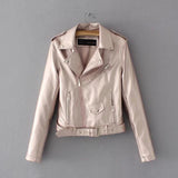 Bright Color Faux Leather Motorcycle Bomber Jacket Coat - The Jacket Planet