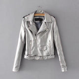 Bright Color Faux Leather Motorcycle Bomber Jacket Coat - The Jacket Planet
