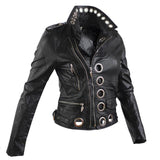 Aonibeier Women Locomotive Faux Leather Jacket - The Jacket Planet