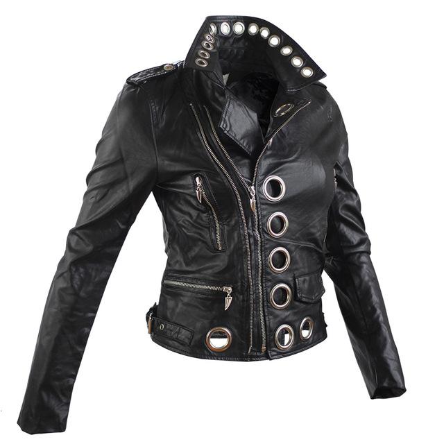 Aonibeier Women Locomotive Faux Leather Jacket - The Jacket Planet