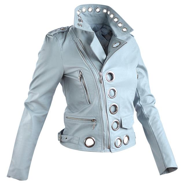 Aonibeier Women Locomotive Faux Leather Jacket - The Jacket Planet