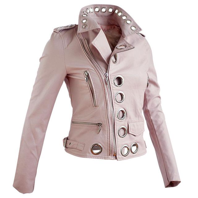 Aonibeier Women Locomotive Faux Leather Jacket - The Jacket Planet