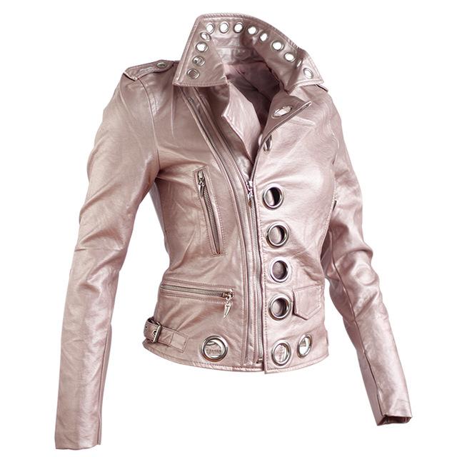 Aonibeier Women Locomotive Faux Leather Jacket - The Jacket Planet