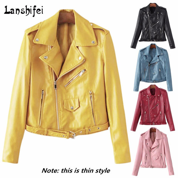 New Fashion Motorcycle PU Leather Jacket Lady
