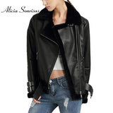Black Red Women Faux Leather Jacket - The Jacket Planet