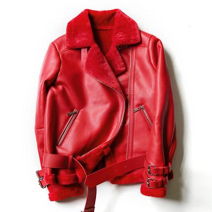 Black Red Women Faux Leather Jacket - The Jacket Planet