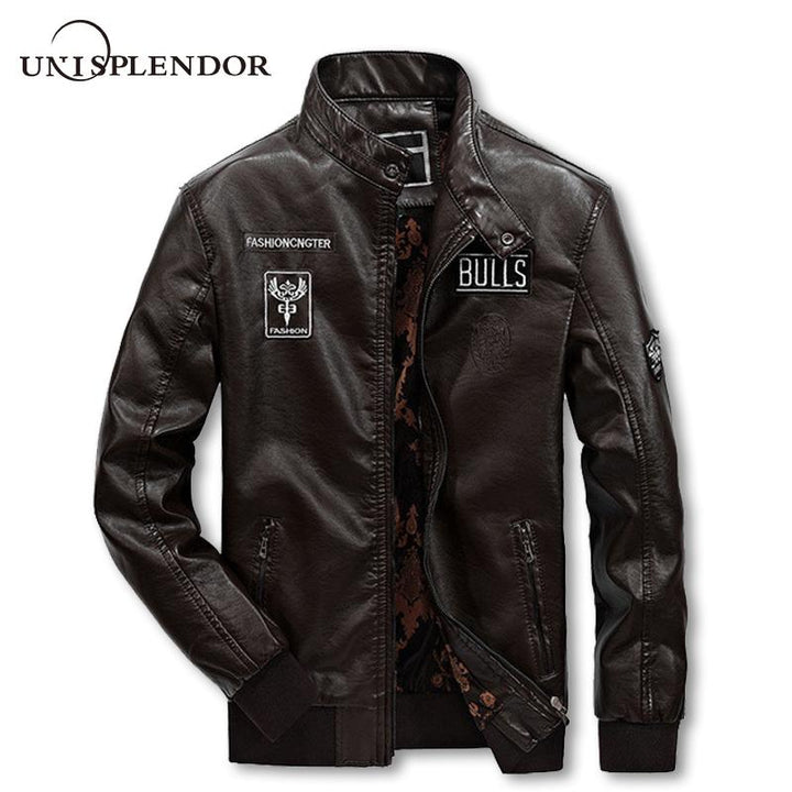Autumn Winter Thick Bomber Men Leather Jacket - The Jacket Planet