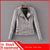 Waist Zippers Draped Cross Fashion Women Black Slim Faux Leather Jacket