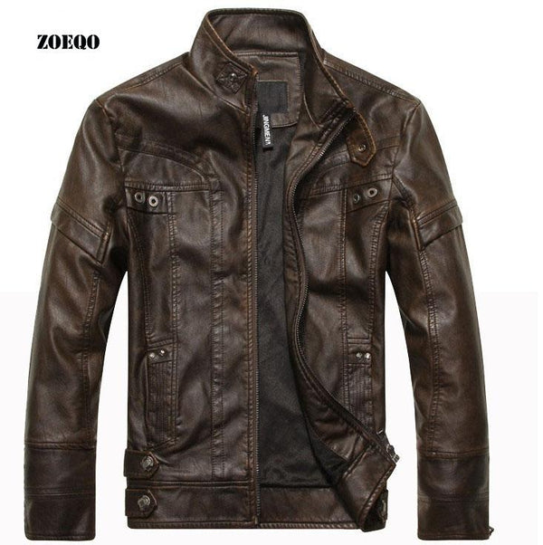 ZOEQO New arrive brand motorcycle Real leather jacket