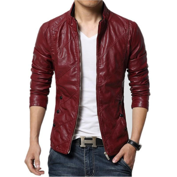 Autumn Soft Faux Leather Jackets Men