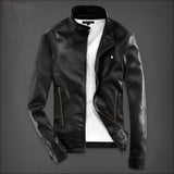 collar fashion casual male cool pu leather jacket - The Jacket Planet