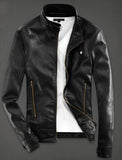 collar fashion casual male cool pu leather jacket - The Jacket Planet