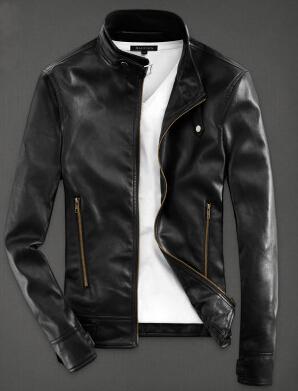 collar fashion casual male cool pu leather jacket - The Jacket Planet